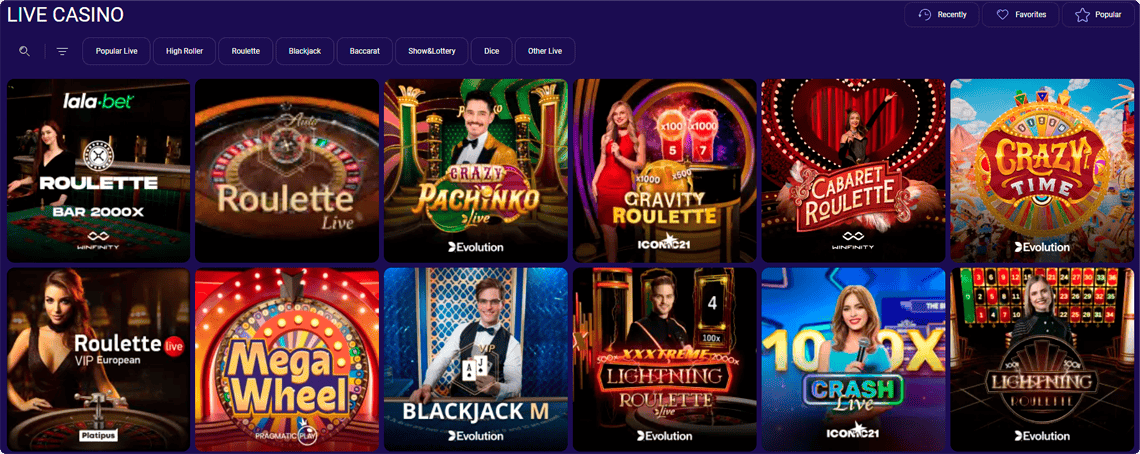 Live casino on Lalabet